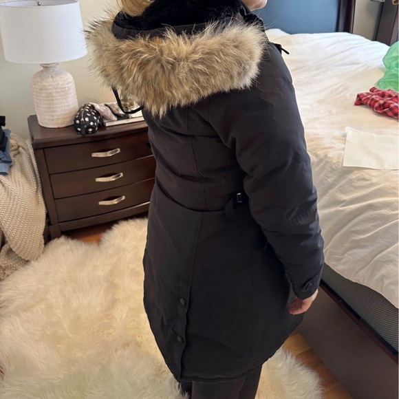 Women's Canada Goose Black Parka with Fur Trim - Picture 5 of 11
